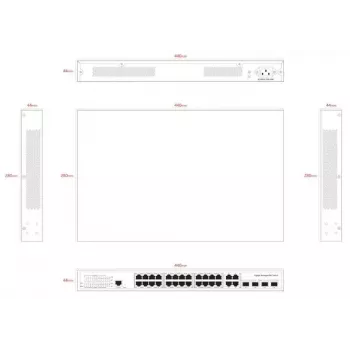 Switch de red Ernitec ELECTRA-M224-1GB-370W 24 puertos 1GB