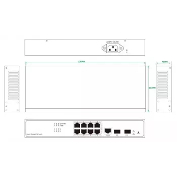 Switch de red Ernitec ELECTRA-M08-1GB-150W 8 puertos 1 GB 150 W