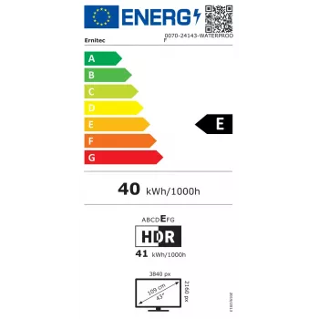 Ernitec 0070-24143-WATERPROOF monitor de videovigilancia 4K UHD de 43 pulgadas, resistente al agua