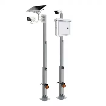 Mástil OMEGA RCCTV011 — mástil exterior para cámaras de vigilancia, 6.000 mm de altura, 30 kg de capacidad, negro metálico