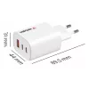 Cargador Verbatim Essentials GaN 65W con enchufe EU blanco, interior, AC, 20 V, blanco