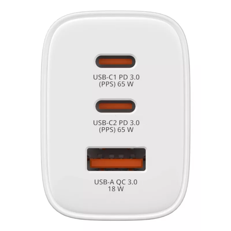 Cargador Verbatim Essentials GaN 65W con enchufe EU blanco, interior, AC, 20 V, blanco