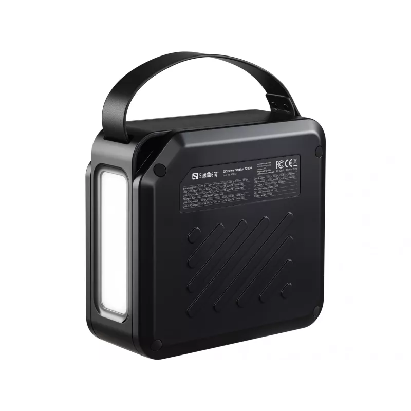 Estación de energía portátil DC SANDBERG Sandberg DC Power Station 72000 — LMFP 72.000 mAh, entrada DC y USB-C, negro