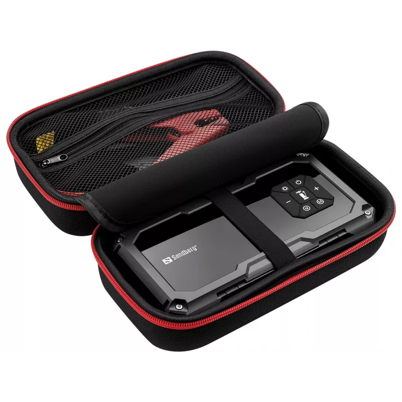 Arrancador portátil y bomba de neumáticos SANDBERG Sandberg Car Jumpstarter TirePump 10000 — 800 A de corriente de arranque, salida 2 A, 5 V USB