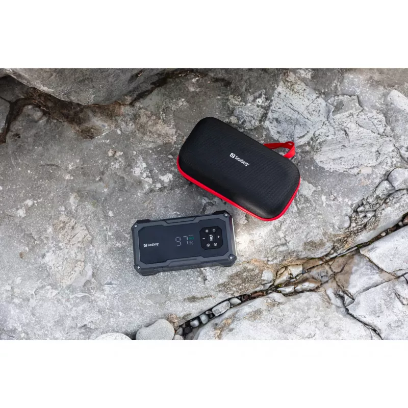 Arrancador portátil y bomba de neumáticos SANDBERG Sandberg Car Jumpstarter TirePump 10000 — 800 A de corriente de arranque, salida 2 A, 5 V USB