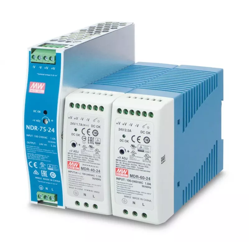 Fuente de alimentación PLANET PWR-40-24, 40 W, salida 24 V, entrada 100–240 V AC, refrigeración pasiva, estado LED