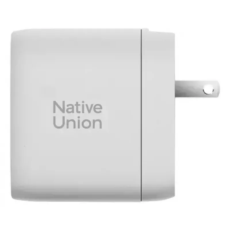 Cargador rápido GaN Native Union Fast Gan Charger Pd 67W blanco Intl 2C1A USB‑C 2 conexiones 67W AC 100–240V protección contra sobrecorriente, sobretensión y sobrecalentamiento