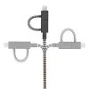 Cable de datos USB 2.0 native union BELT-ULC-ZEB-NP 2 m USB A a USB‑C / Micro‑USB B / Lightning Negro Blanco