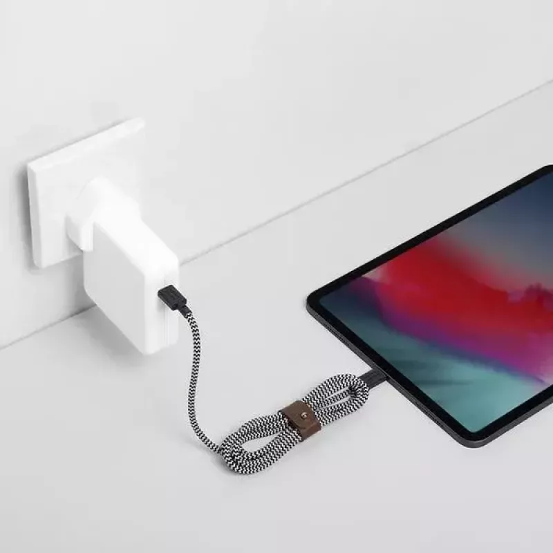 Cable USB-C Native Union BELT-C-ZEB-2-NP 1,2 m USB-C a USB-C Negro/Blanco