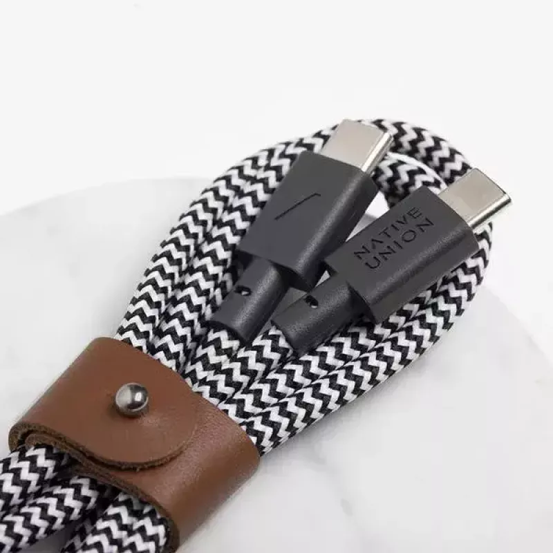 Cable USB-C Native Union BELT-C-ZEB-2-NP 1,2 m USB-C a USB-C Negro/Blanco