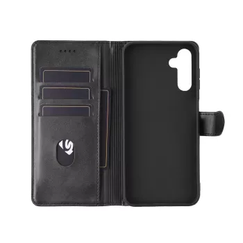 Funda cartera eSTUFF WALES A56 Negro — funda tipo cartera para móvil, negra, funda de material
