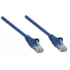 Cable de red patch Intellinet, Cat5e, 0,5 m, azul, CCA, U/UTP, PVC, RJ45, contactos bañados en oro, protección de pestaña, protección antiacodamiento, garantía de por vida