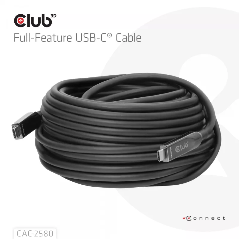 Cable USB-C® Full-Feature CLUB3D 15M / 49,21ft 8K60Hz 10Gbps 60W