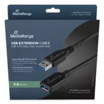 Cable USB-A a USB-A MediaRange MRCS241 USB 3.2 Gen 1 (5 Gbit/s) 5 m negro