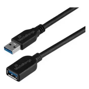 Cable USB-A a USB-A MediaRange MRCS241 USB 3.2 Gen 1 (5 Gbit/s) 5 m negro