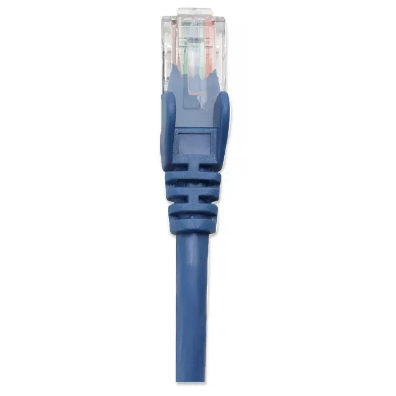 Intellinet 318938 cable de conexión de red, Cat5e, U/UTP, 2x RJ45, con protectores, 1 m, azul