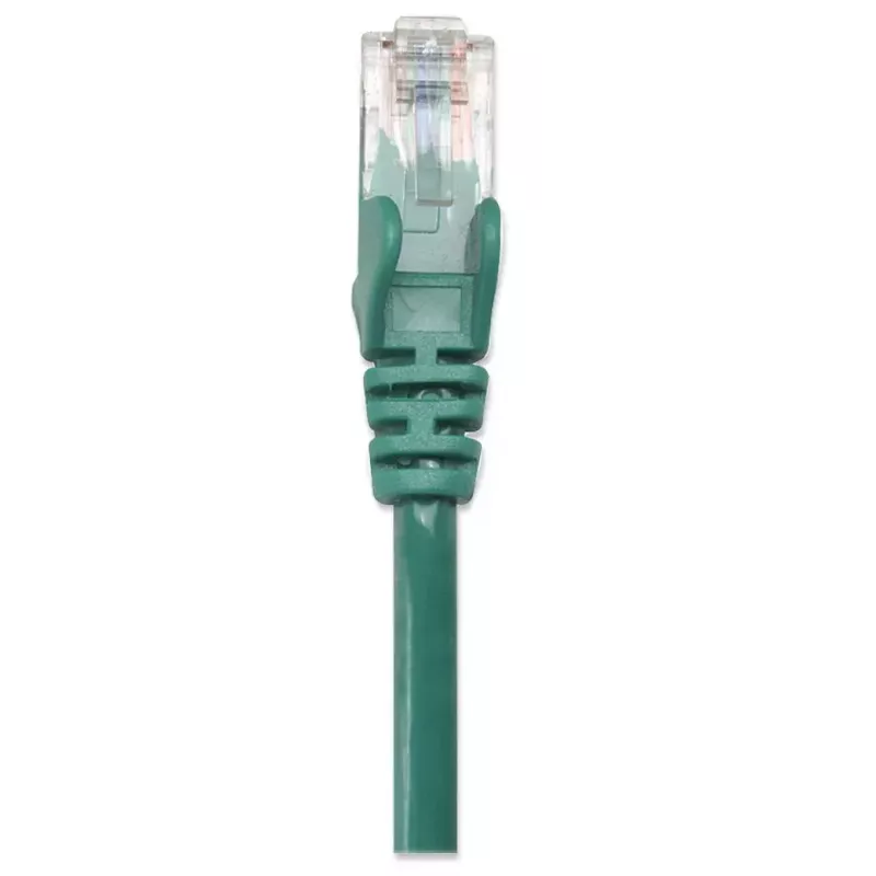 Intellinet 319836 cable de conexión de red, Cat5e, U/UTP, 2x RJ45, con protector, 5 m, verde