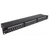 Panel de parcheo Intellinet, Cat6a, FTP, 24 puertos, 1U, apantallado, regletas LSA de entrada superior a 90°, negro