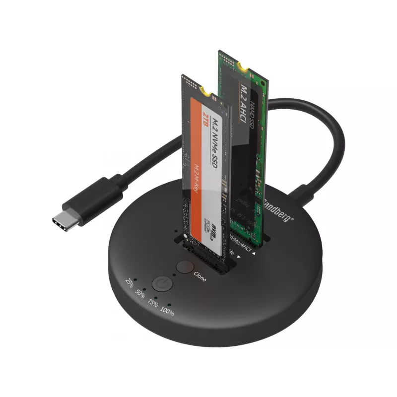 Sandberg USB3.2 Cloner Dock para SSD NVMe M.2, negro, 20 Gbit/s