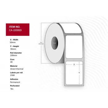 Etiqueta de impresora Capture CA-LB3069 blanca