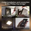 Lámpara de pared de exterior inteligente Philips Hue White Welcome Floodlight, 20,5 W LED, entrada 220–240 V, bombilla 24 V, negra, 160×220×153 mm