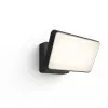 Lámpara de pared de exterior inteligente Philips Hue White Welcome Floodlight, 20,5 W LED, entrada 220–240 V, bombilla 24 V, negra, 160×220×153 mm