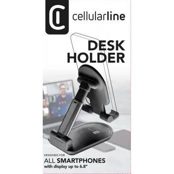 Cellularline Desk Holder - soporte universal de sobremesa plegable para smartphones y tablets