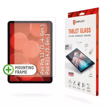 Displex Tablet Glass (9H) para Apple iPad Pro 11'' (1.ª/2.ª/3.ª/4.ª gen.)/Air (4.ª/5.ª gen.), marco de montaje Eco, irrompible, ultrafino, invisible