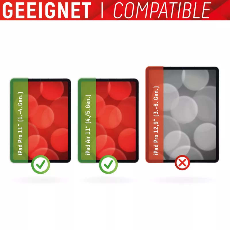 Displex Tablet Glass (9H) para Apple iPad Pro 11'' (1.ª/2.ª/3.ª/4.ª gen.)/Air (4.ª/5.ª gen.), marco de montaje Eco, irrompible, ultrafino, invisible