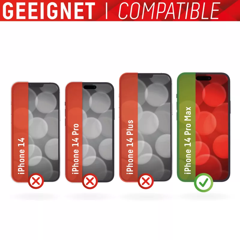 Displex Smart Glass (9H) para Apple iPhone 14 Pro Max, adhesivo de montaje, irrompible, ultrafino, invisible