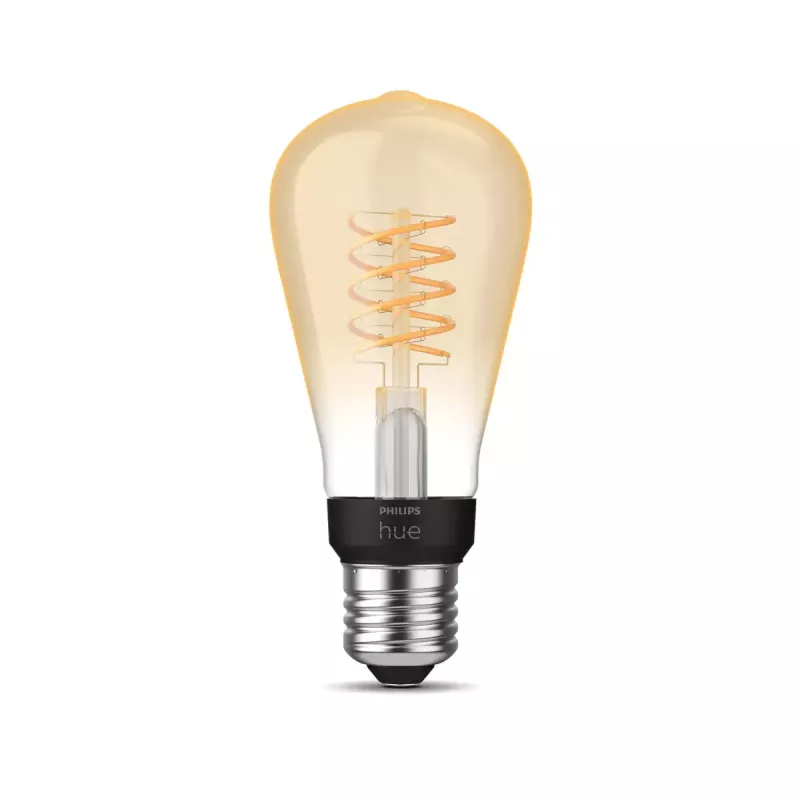 Bombilla inteligente Philips ST64 Edison E27 Bluetooth/Zigbee, 7 W, transparente, 60×135 mm