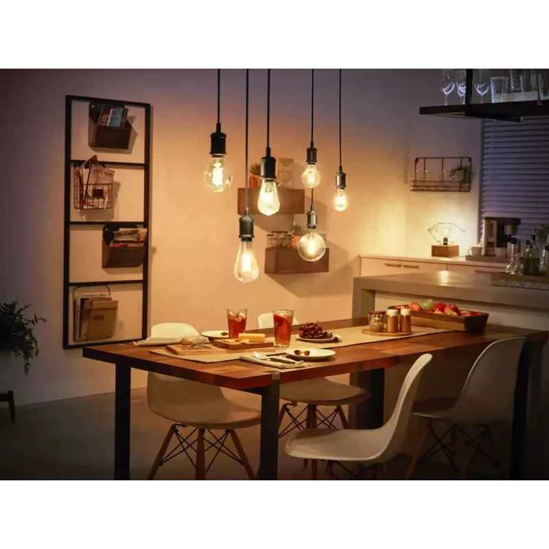Bombilla inteligente Philips ST64 Edison E27 Bluetooth/Zigbee, 7 W, transparente, 60×135 mm