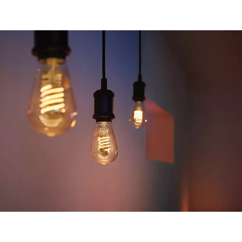 Bombilla inteligente Philips ST64 Edison E27 Bluetooth/Zigbee, 7 W, transparente, 60×135 mm