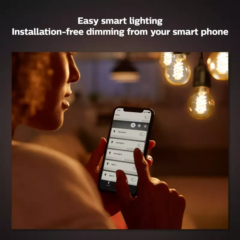 Bombilla inteligente Philips ST64 Edison E27 Bluetooth/Zigbee, 7 W, transparente, 60×135 mm