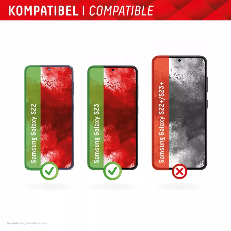 Protector de pantalla Displex (10H) para Samsung Galaxy S22/S23, marco de montaje Eco, antirrayaduras