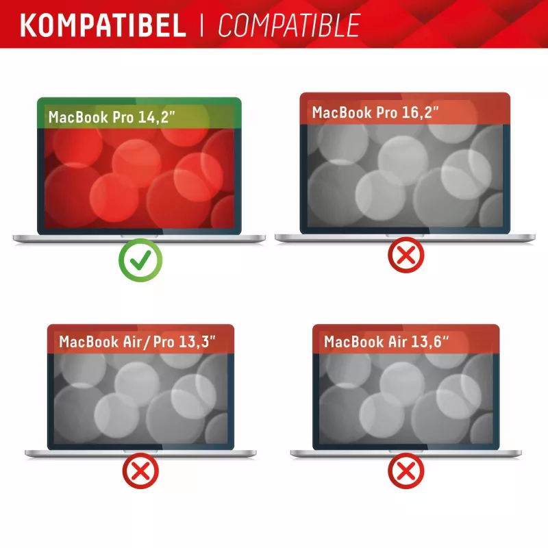Filtro de privacidad magnético 2 direcciones Displex PRIVACY SAFE para MacBook Pro 14,2 pulgadas resistente al polvo y arañazos