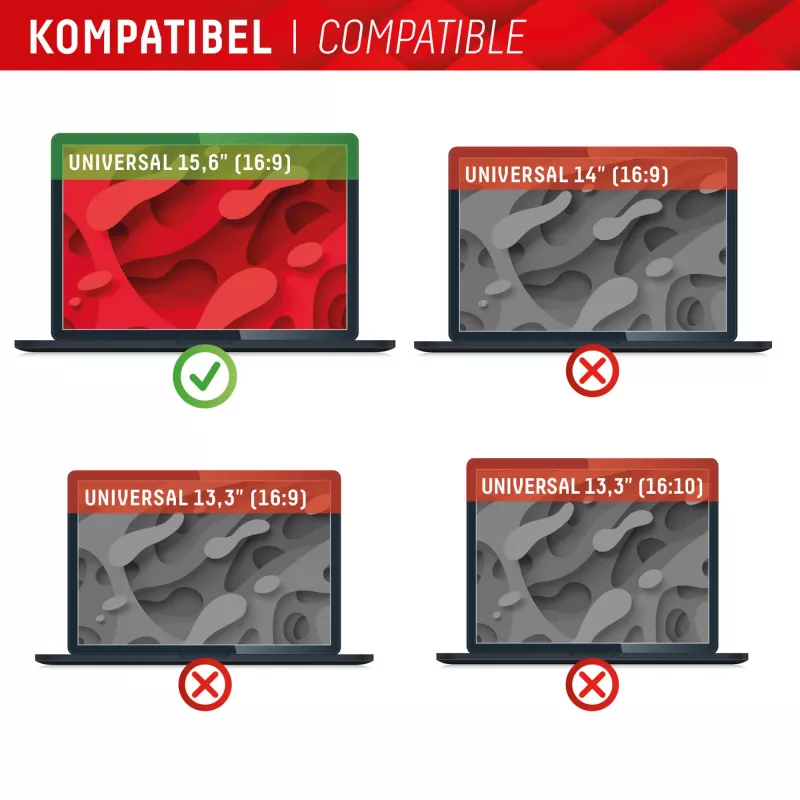 Filtro de privacidad Displex PRIVACY SAFE 15,6 pulgadas 2 direcciones magnético brillante mate