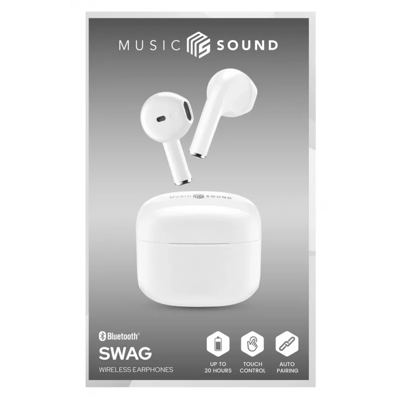 Music Sound Swag SWAG son los auriculares Bluetooth de cápsula, disponibles en muchos colores brillantes y supermodernos.