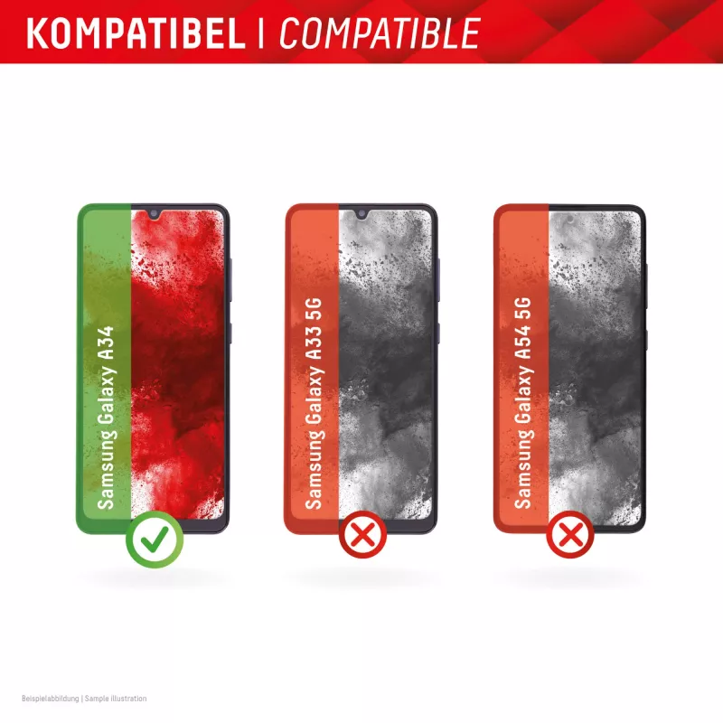 Protector de pantalla Displex (10H) para Samsung Galaxy A34, marco de montaje Eco, antirrayaduras