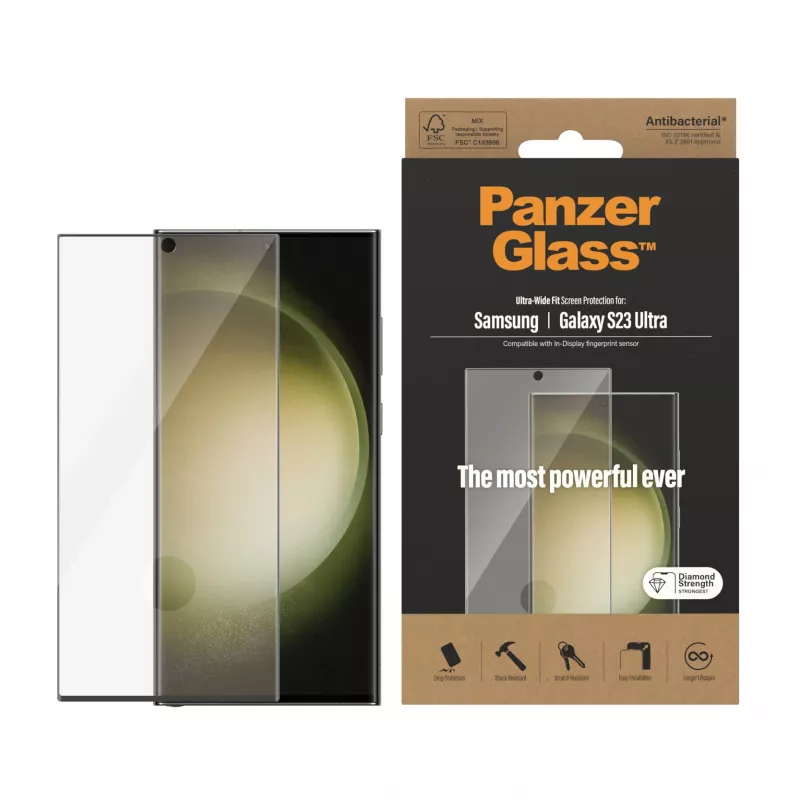 PanzerGlass® protector de pantalla Samsung Galaxy S23 Ultra | Ultra-Wide Fit
