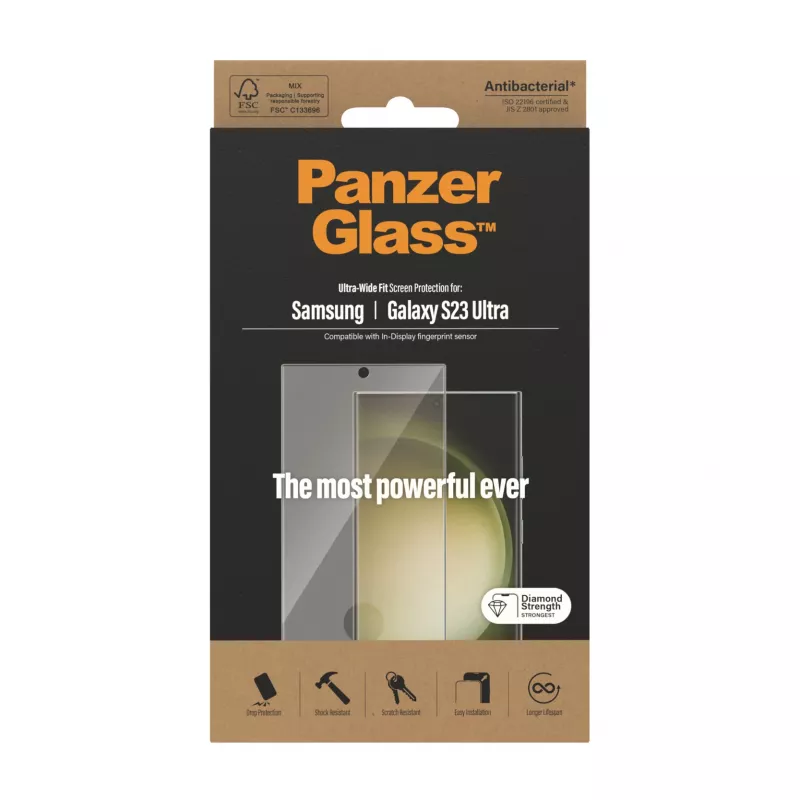 PanzerGlass® protector de pantalla Samsung Galaxy S23 Ultra | Ultra-Wide Fit