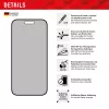 Displex Privacy Screen Protector (10H) para Apple iPhone 15/15 Pro, marco de montaje Eco, filtro de privacidad