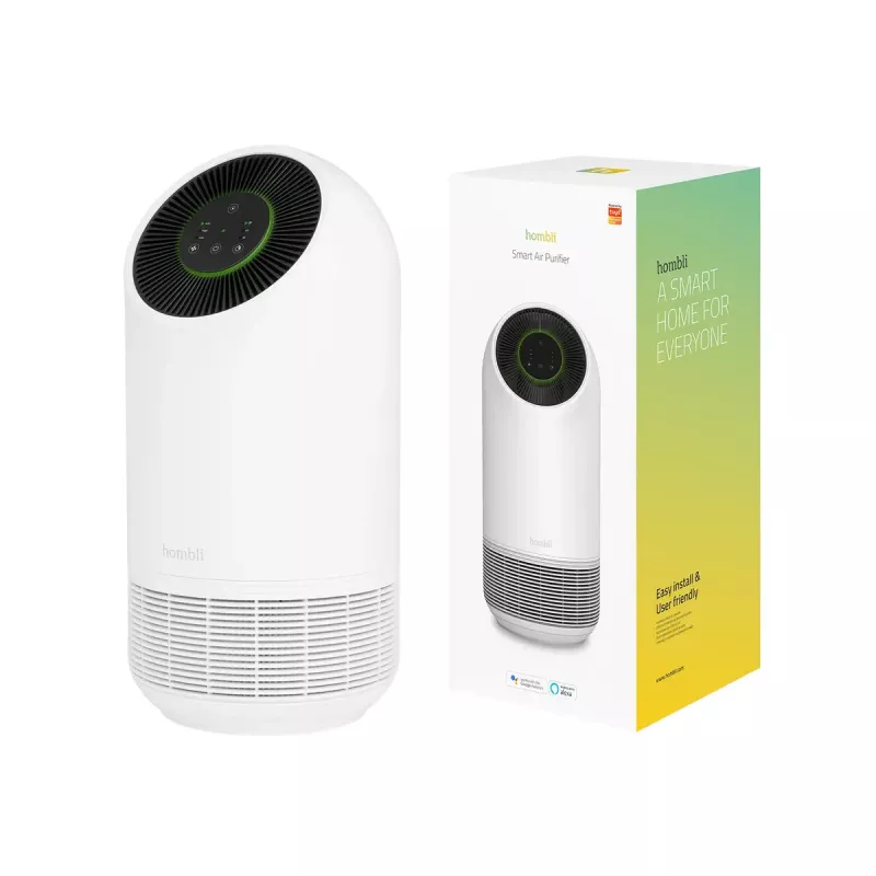Purificador de aire Hombli Smart Air Purifier de Avanca International BV, nivel de ruido 30 dB, disponible en blanco y negro