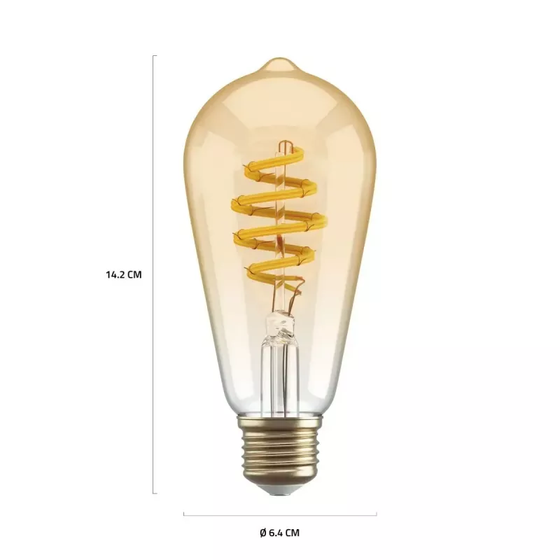 Bombilla inteligente Hombli HBEB-0212 Wi‑Fi 5,5 W, dorado, clase de eficiencia energética A–G, Ø61×142 mm