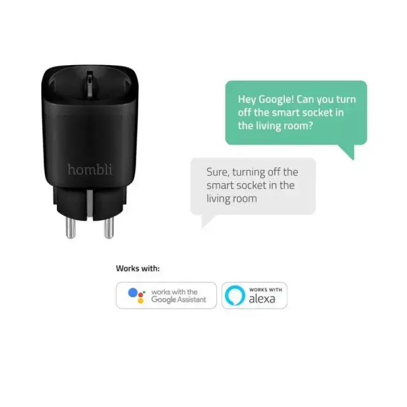Hombli HBSS-0100 enchufe inteligente, EU, negro