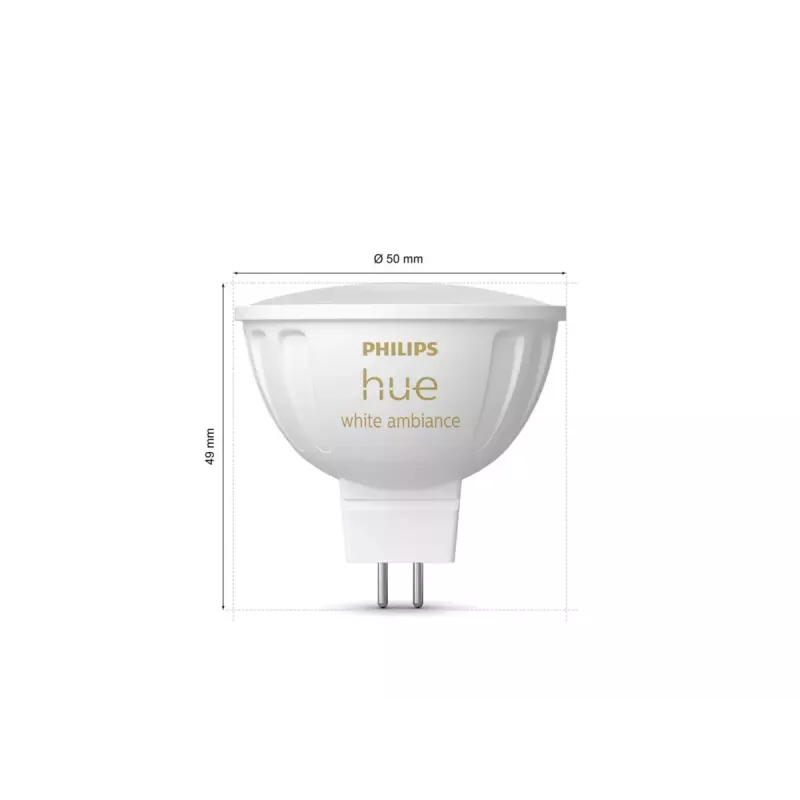 Foco LED inteligente Philips Hue White Ambience MR16, GU53, 5,1 W, Bluetooth/Zigbee