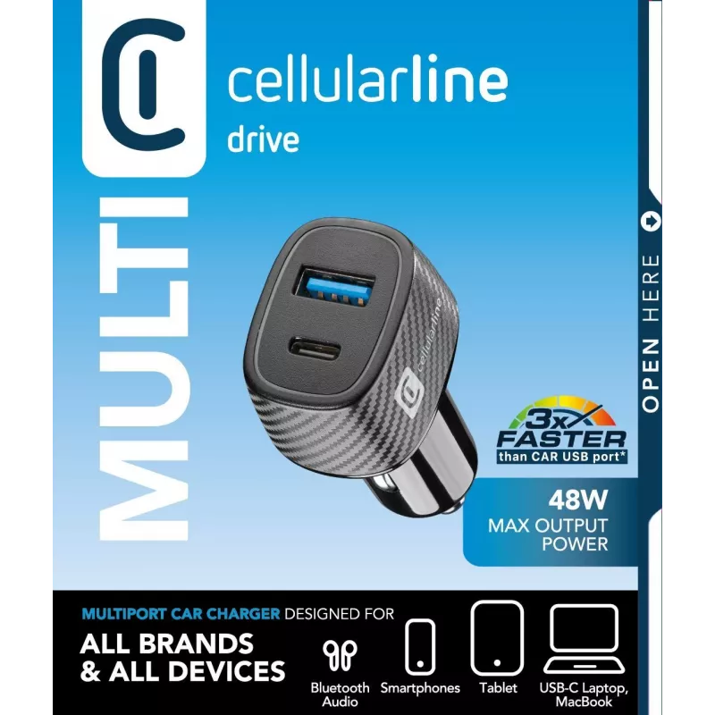 Cargador de coche Cellularline Multipower Ultra cargador rápido universal