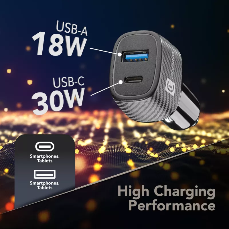 Cargador de coche Cellularline Multipower Ultra cargador rápido universal
