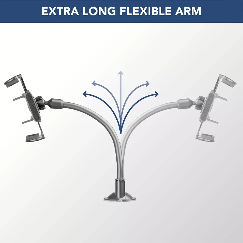 Sourcing Cellularline Hug Flexi XL soporte pasivo universal con ventosa para móviles, negro/gris