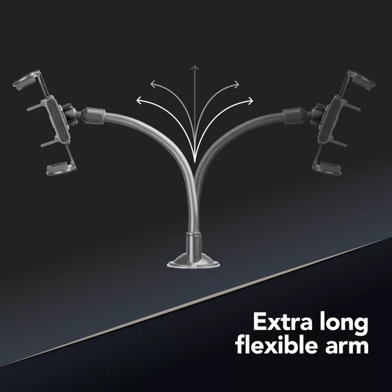 Sourcing Cellularline Hug Flexi XL soporte pasivo universal con ventosa para móviles, negro/gris